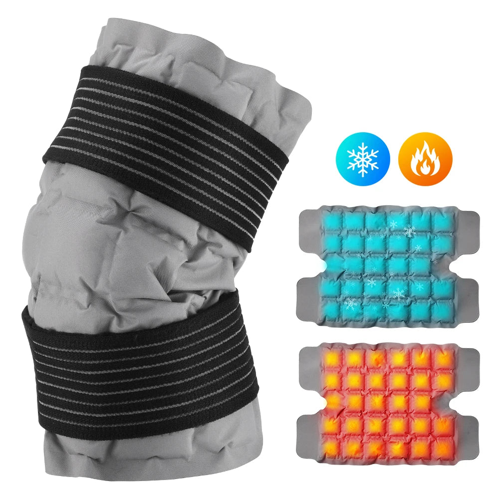 Reusable Self-Absorbing Water Knee Ice Pack Wrap for Injuries - Hot And Cold Compress Heated Sports Knee Pads for Recovery