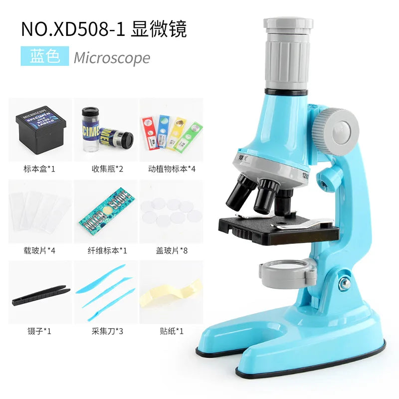 Kids Microscope STEM Educational Science Experiment Toy Early Learning Laboratory Boys Girls Birthday Gift
