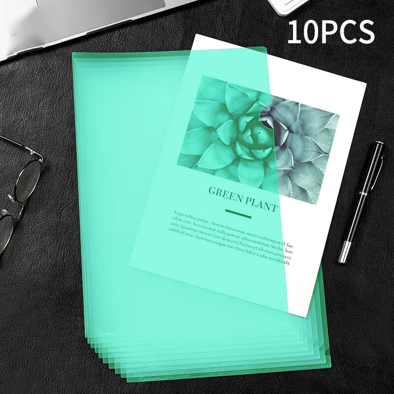 10 to 30 PCS A4 File Folder Desk Organizer Stationery Clear Folder for Documents Office school supplies