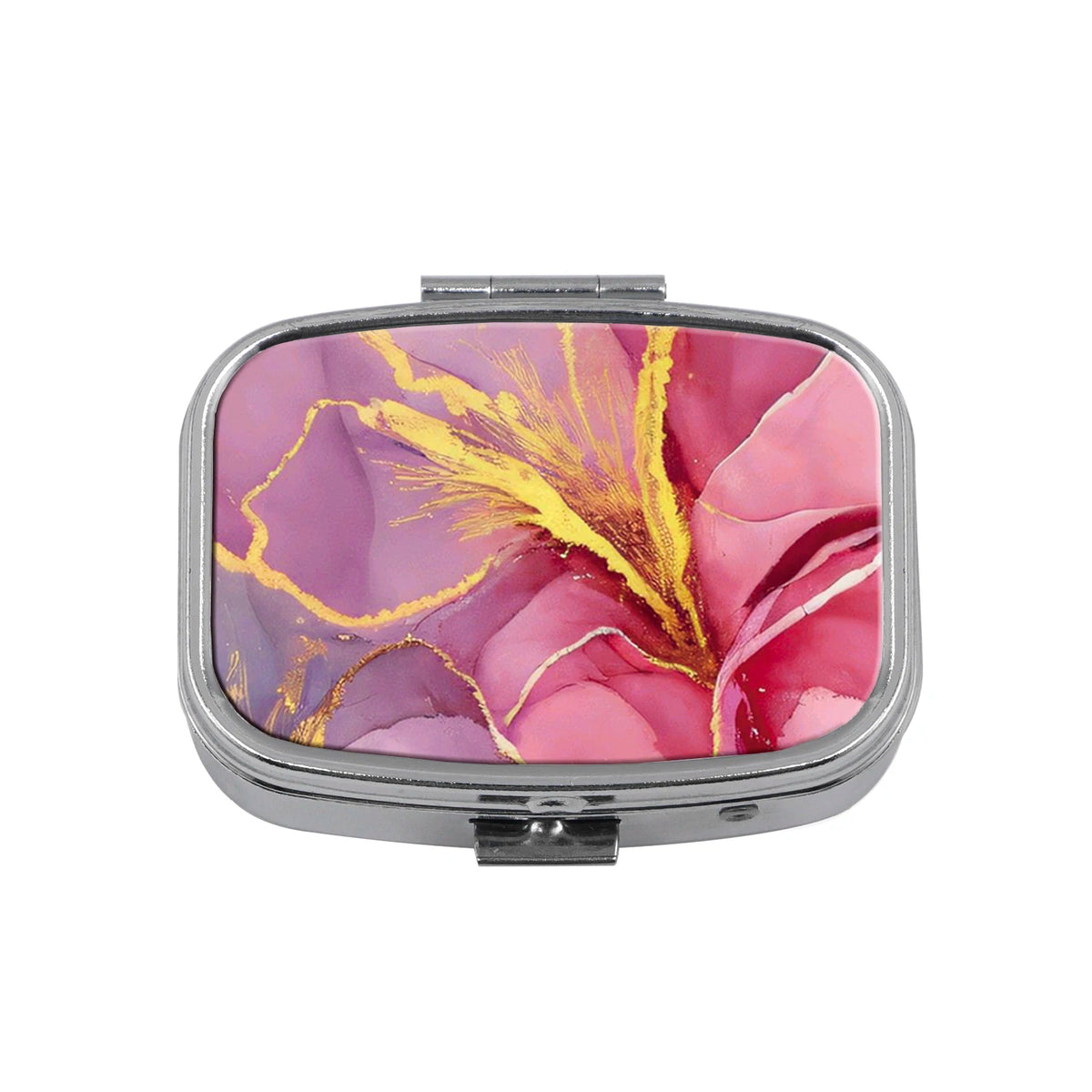 Stained Glass Metal Medicine Box Marbling Pill Packaging Health Products Moisture Resistant Storage Case Personalized Casket