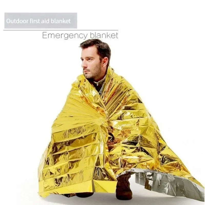 2 Person Emergency Shelter Bivy Survival Tent Kit Mylar Tube Tent Sleeping Bag Waterproof Outdoor SOS Thermal Blanket Reusable