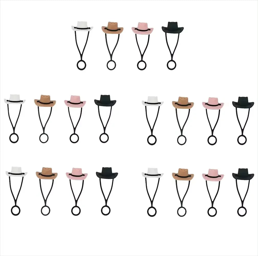 Silicone Cowboy Hat Straw Cap Shape Straw Topper Compatible For Cup Reusable Straw Tip Protector Cap Mug Accessory