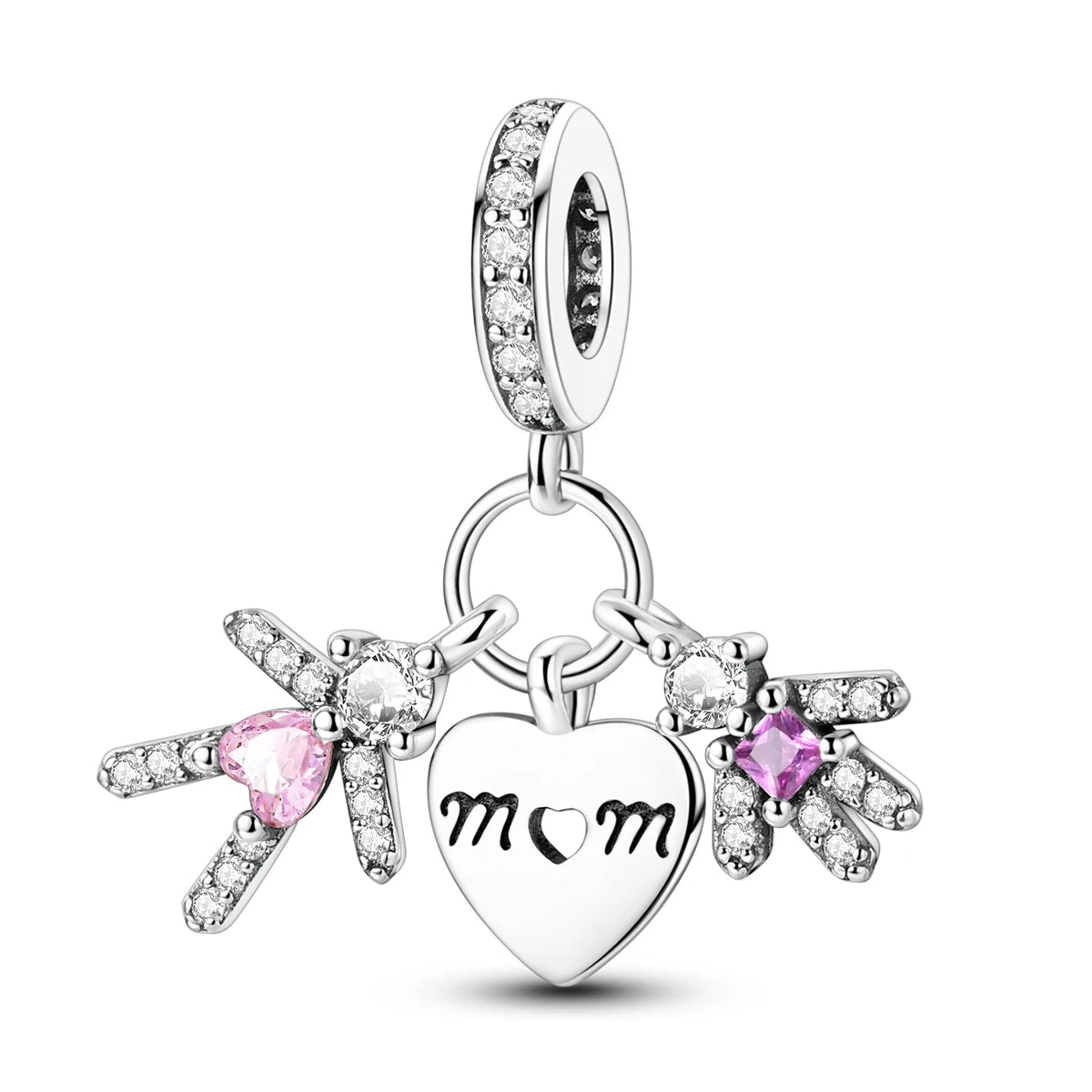 Woman Charms 925 Sterling Silver Beads MOM Mother Day Fit Bracelet Making Female Jewelry Gift