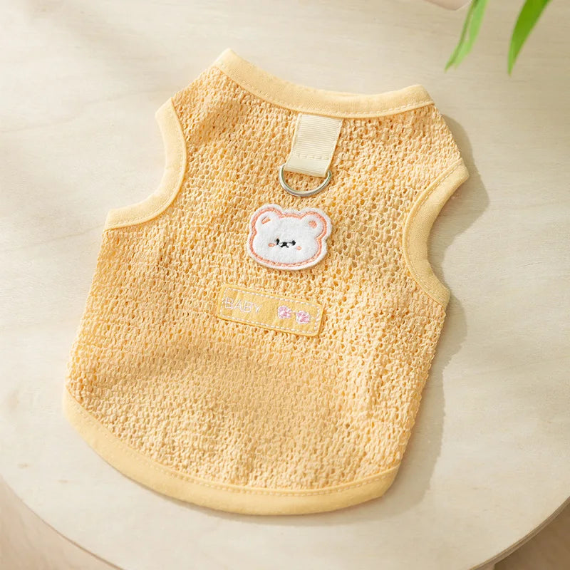 Summer Cooling Vest Thin Pet Dog Clothes Breathable Mesh Dog T Shirt Chihuahua Bichon Dog Clothing Cat Vests Puppy Undershirts