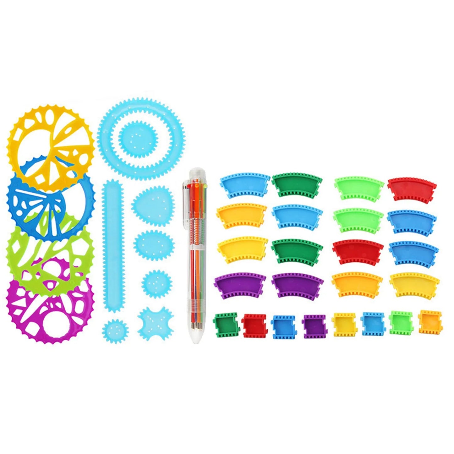 Student Geometry Drawing Stencils Set Painting Template Art Crafts Creative Kids Educational Toy Variety Of Flowers Ruler