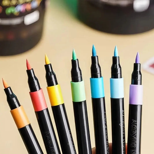 Soft Headed Acrylic Marker Pen Multiple Colors Acrylic Paint Painting Pen Non-toxic Watercolor Ink Art Specific Paintbrush