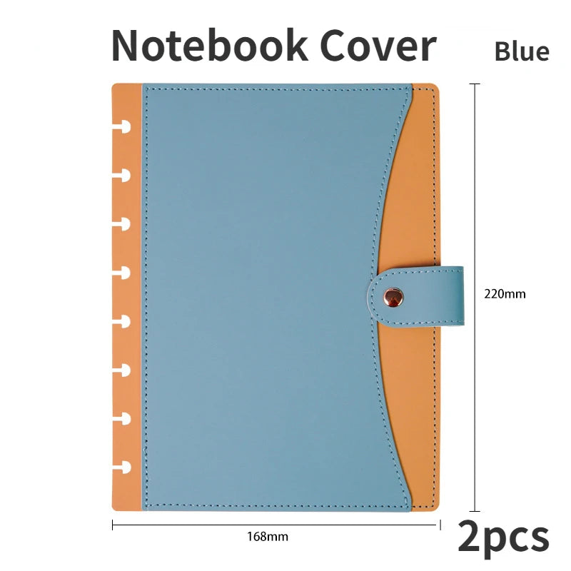 PU Cover Mushroom Hole Loose Leaf Notebook Shell Disc Notebook PU Cover Accessories Leather Notebook Case Planner Inserts A5