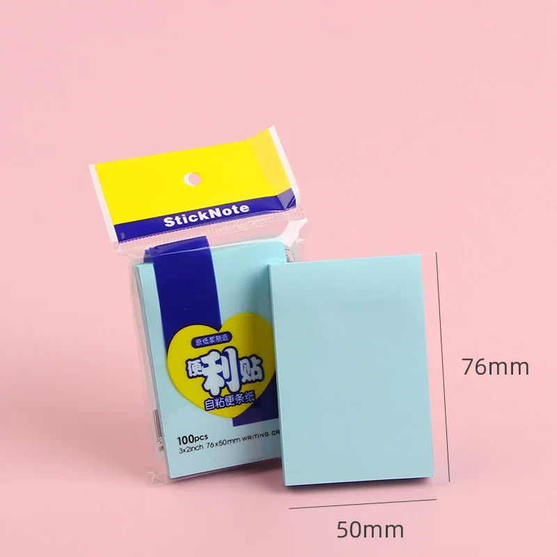 100sheets Color Sticker Notes Sticky Notes Pads Posits Stationery Memo Notepad Notebook School Office Posted It Paper Sticker