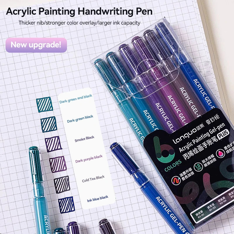 Languo 90 Colors Painting Acrylic Gel Pens Large Capacity Ink Pen for Drawing Diary Diy Coloring Doodling Painting Art Supplies