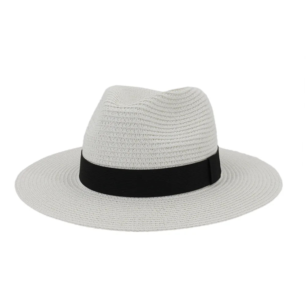 Large Size 60CM Summer Panama Hats For Women Men Wide Brim Beach Jazz Hat Cooling Ladies Sun Straw Hat