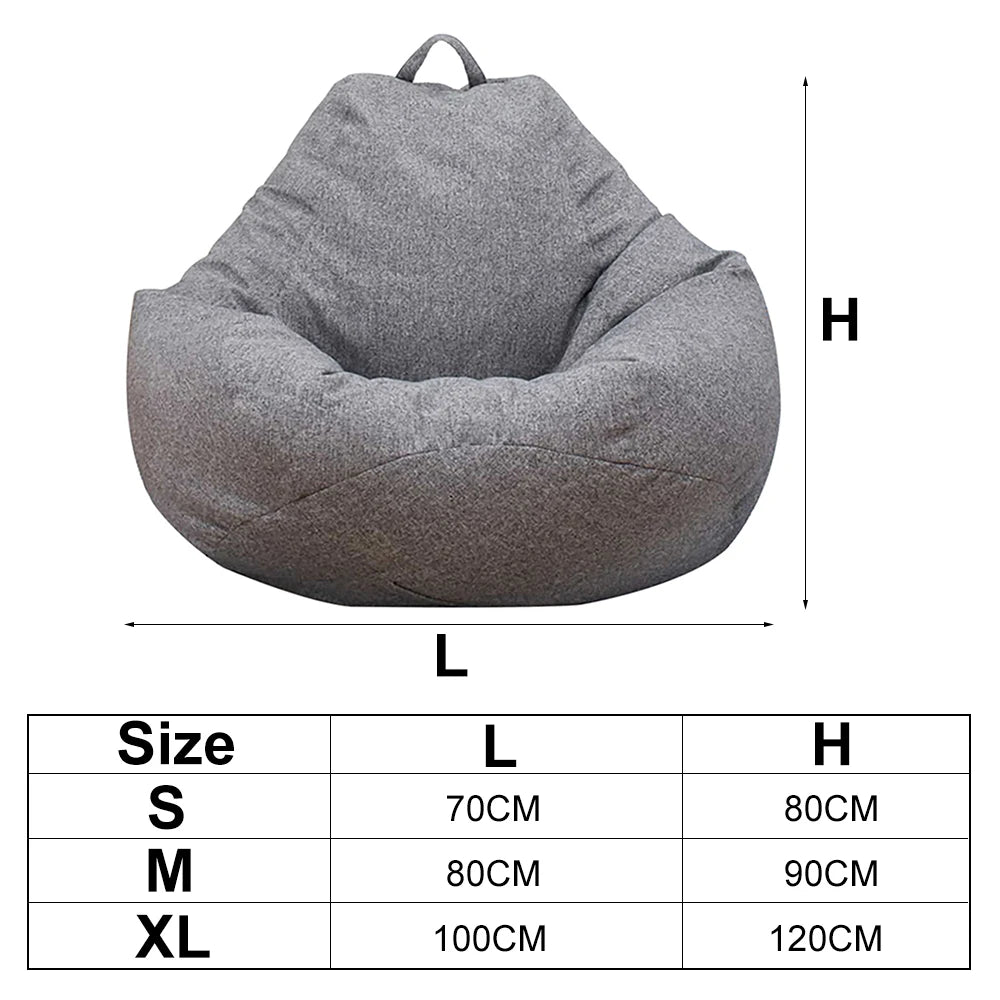Large Bean Bag Chair Sofa Cover Comfortable Outdoor Lazy Seat Bag Couch Cover without Filler for Adults Kids Tatami Chairs Cover