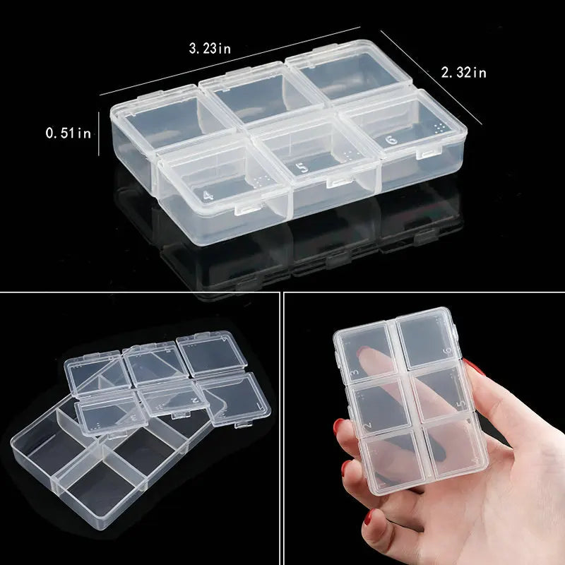 Transparent Plastic Storage Jewelry Box Compartment Adjustable Container For Beads Earring Box For Jewelry Rectangle Box Case