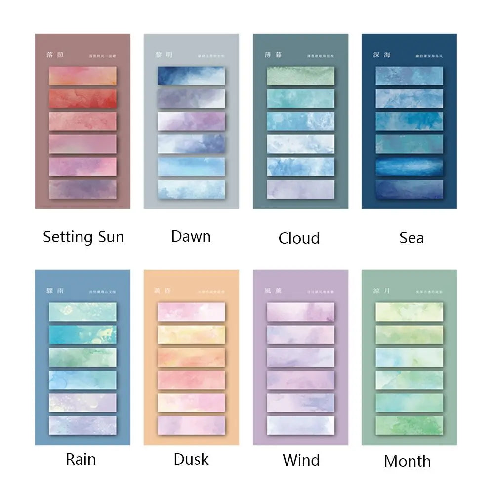 120 Sheets Morandi Color Stationery Kawaii Bookmark Posted It Sticky Notes Paper Sticker Index Memo Pad
