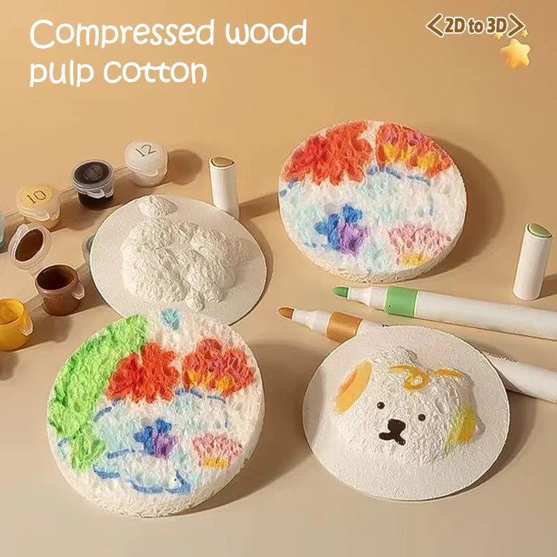 3D(6-8CM)Magic Puffy Foam Texture  Painting  Paper for Kids DIY Drawing Art Educational Craft Sponge Canvas Board Handicraft Toy