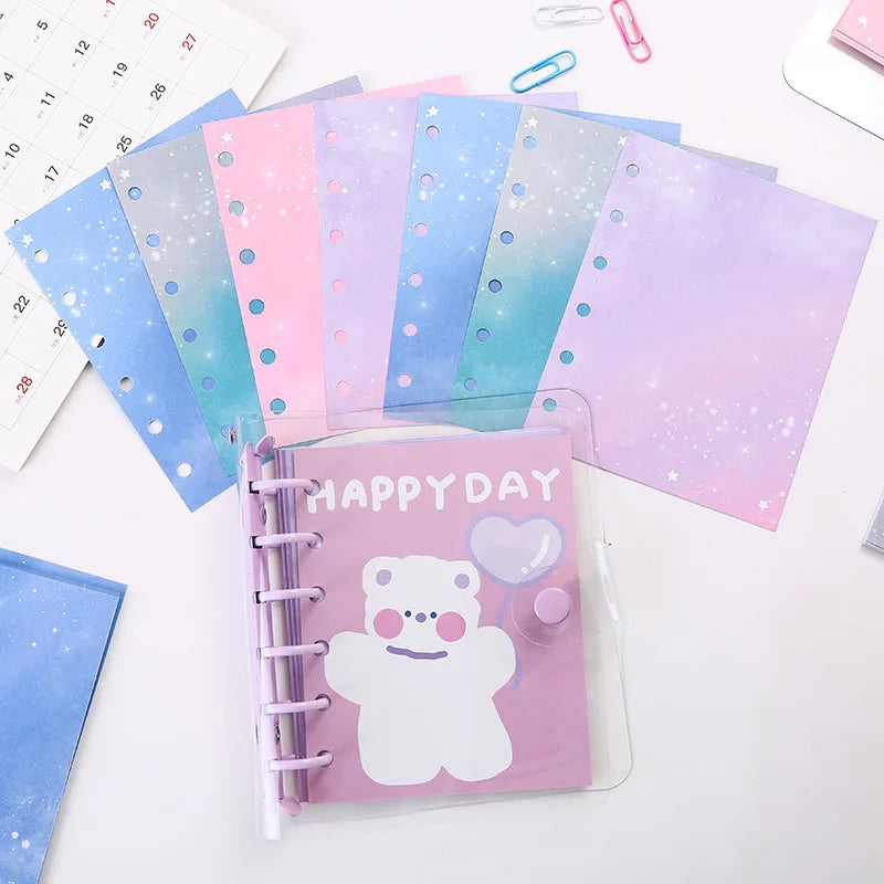 A7 Widening Colouful Notebook Refill Spiral Binder Inner Page Grid Diary Agenda PlannerSchool Stationery