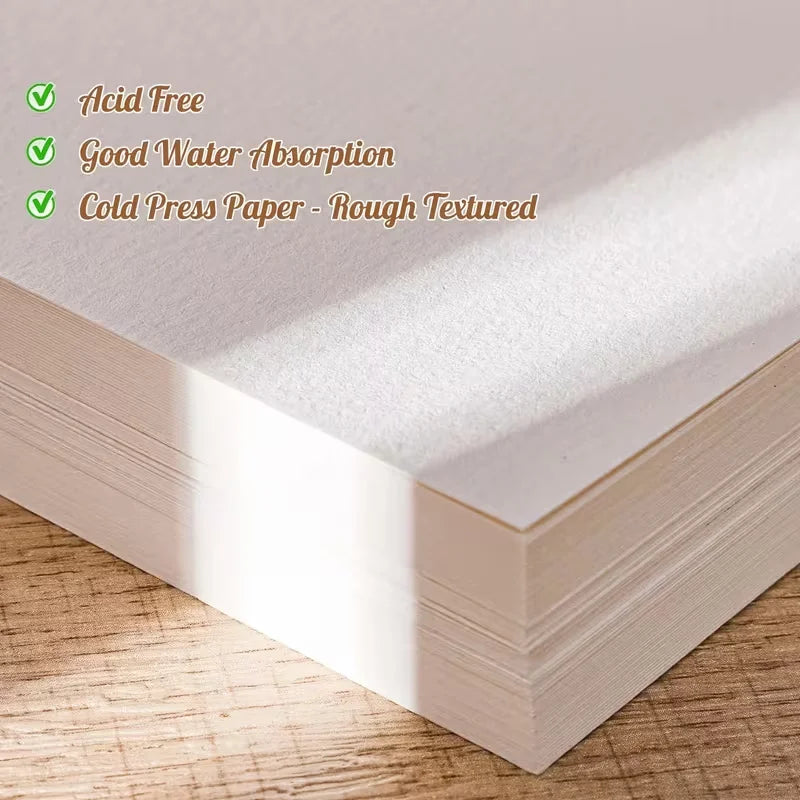 A4/A5 180GSM Spiral Bound Watercolor Sketchbook, 30 Sheets Acid-Free Thick Paper, Art Notebook for Watercolor, Gouache, Drawing,