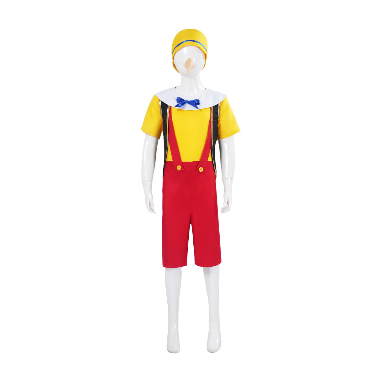 Anime Long Nose Puppet Pinocchio Costume with Long Nose for 3-12T Kids Adults Puppet Pinocchio Outfits Halloween Carnival Stage