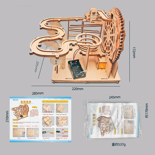 Kids Science Toy Tracking Balls Technology Gadget Physics Wooden 3D Puzzle STEM Kit Learning Educational Toys for Children