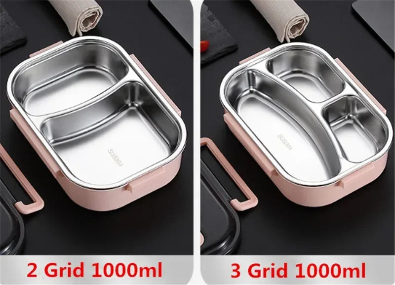 Japanese Kids thermal Lunch Box 304 stainless steel Bento Tableware Compartment Microwave Container Box Thermos for Food