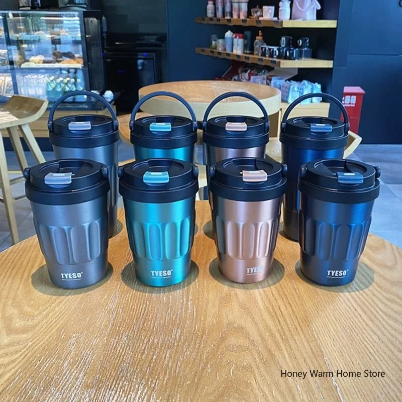 TYESO Vacuum Flasks Thermos Water Bottles 400ml/500ml Stainless Insulated Cup 304 Original Car Tumbler Cold and hot Coffee Mug