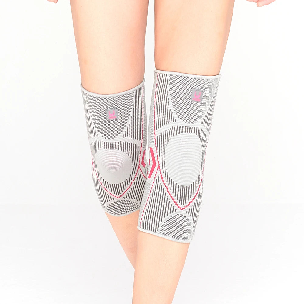 1Pcs Sport Compression Knee Support Brace Patella Protector Knitted Silicone Spring LegPad Cycling Running Basketball Football