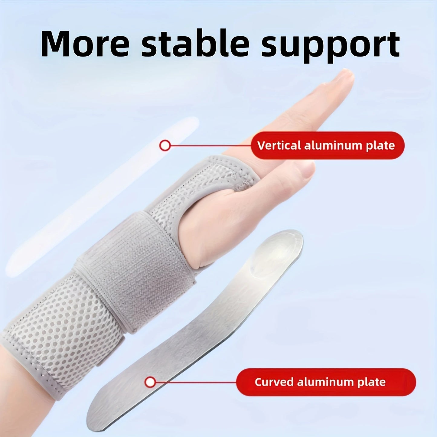 Adjustable Wrist Brace with Metal Splint Breathable Support for Sprains Carpal Tunnel Syndrome Injury Recovery for Pain Relief