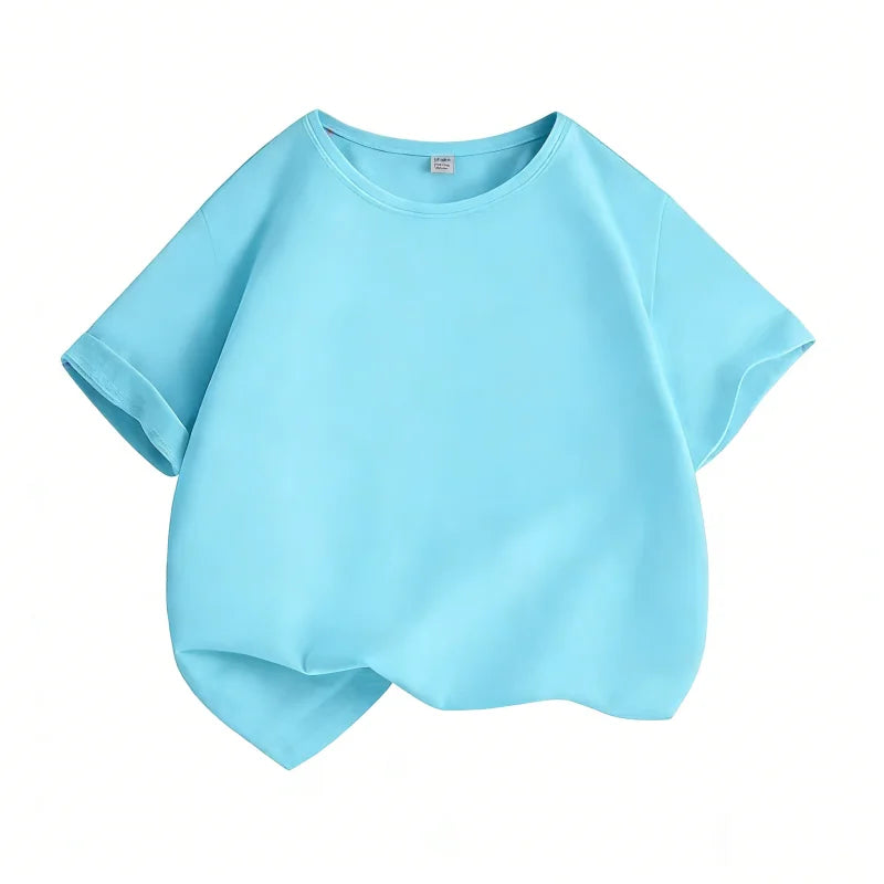 White Red Kids Boys TShirt Cotton Sport Fashion Summer Girls T Shirt Casual Short Sleeves Breathe Children’s Clothes 2-12 Years