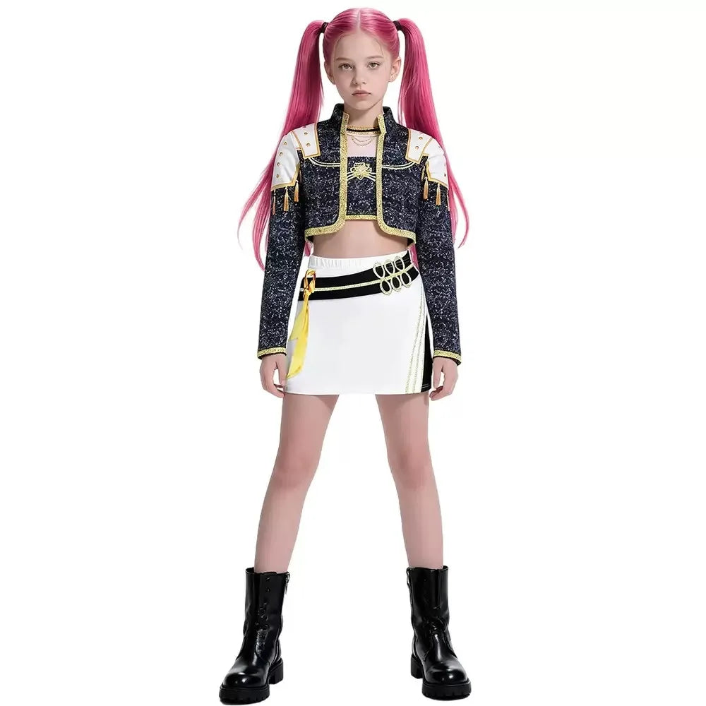 New Warrior K Pop Disguise Rumi Costume Zoey Cosplay Mira Clothes Black 3D Printing Girls Group Women Halloween Costumes Outfits