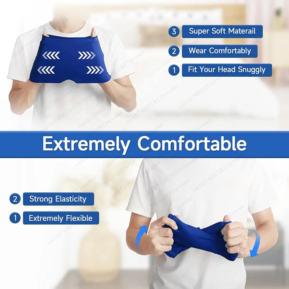 Relief Migraine Relief Cap Gel Ice Cap Single Layer Headgear Ice Pack Headgear Relief Pain Stretchable Compress Hood Eye Mask