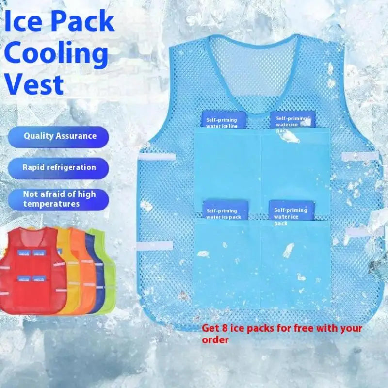 {MAX-66} 1 Pc Summer Cooling Vest Ice Bag Water Cooling Outdoor Workwear Heatstroke Pre Clothing Men Women Universal Normal Size