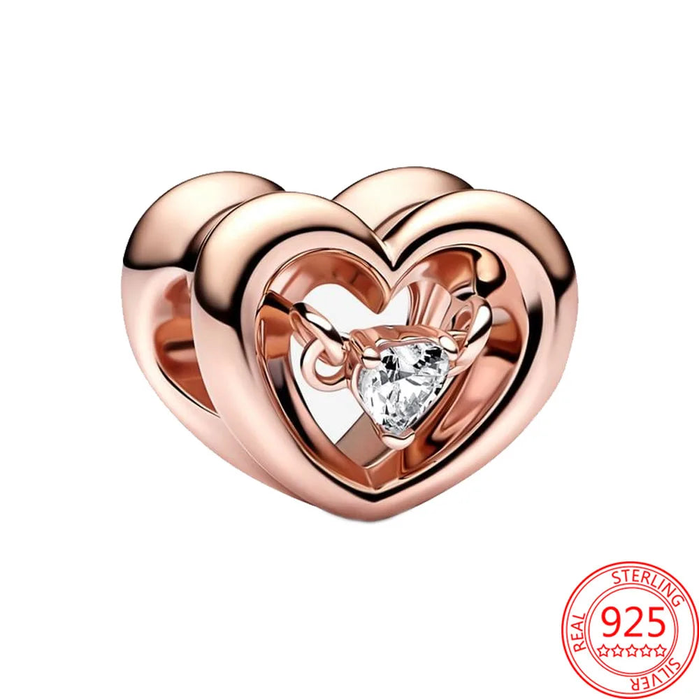 Nostalgic 925 Silver Red Dumbbells&Pink Motorcycles&Natural Pearl Shells&Hearts&Frosted Mura Charm Fit DIY Bracelet Jewelry