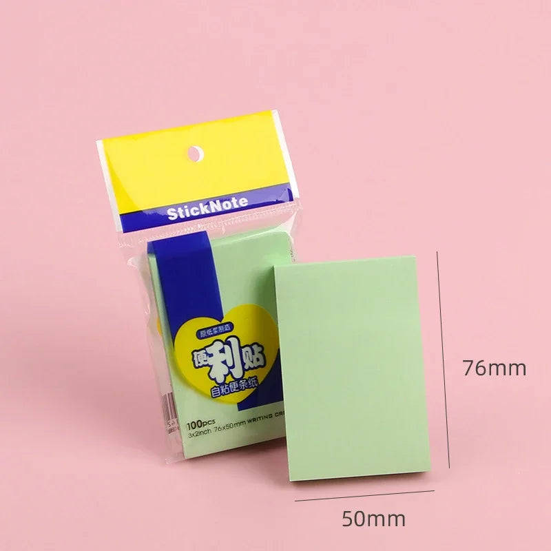 100sheets Color Sticker Notes Sticky Notes Pads Posits Stationery Memo Notepad Notebook School Office Posted It Paper Sticker