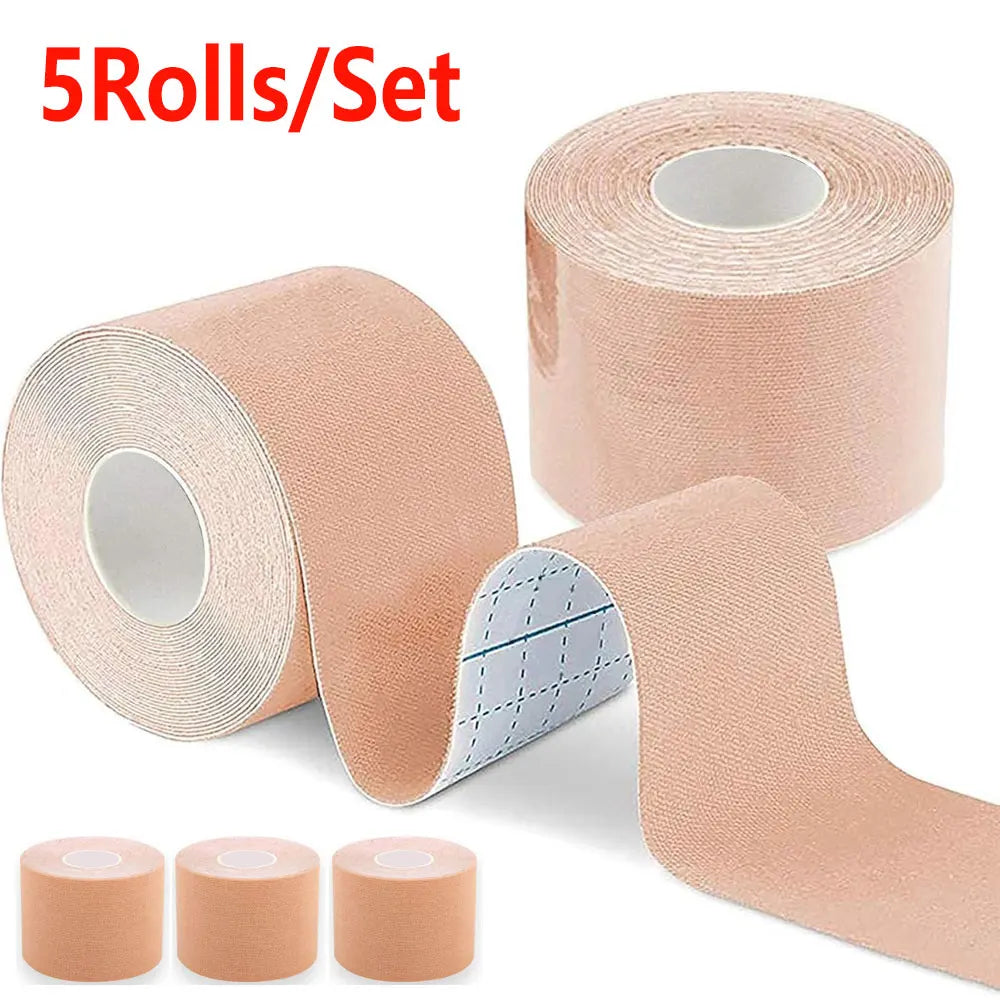 5Rolls/Set Kinesiology Tape, 5cm x 5m Waterproof Athletic Tape, Uncut Kinetic Tape, Elastic Muscle Tape, Sports Tape, Knee Tape