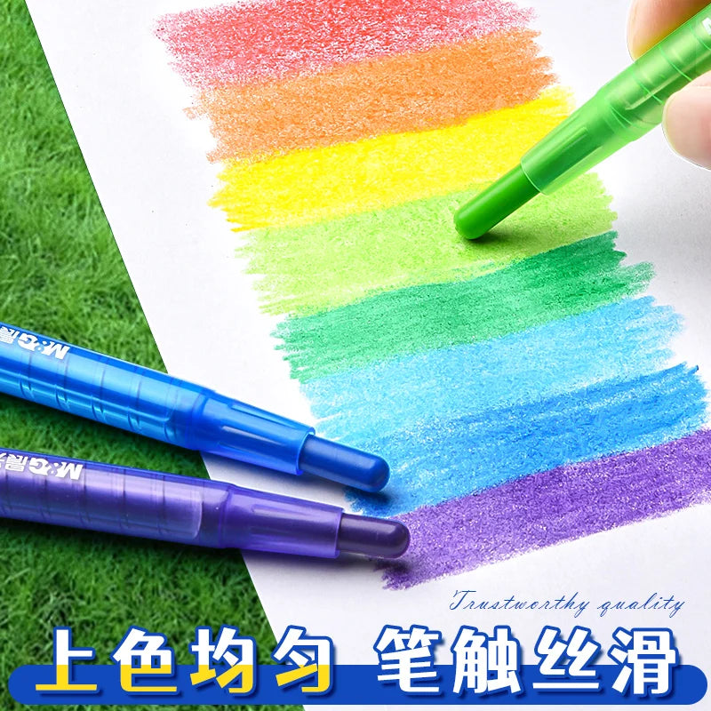 M&G Swivel Crayons for Kids No Mess Hands Paint Brushes 24/36/48 Colors Watercolor Pencils Set Art Supplies