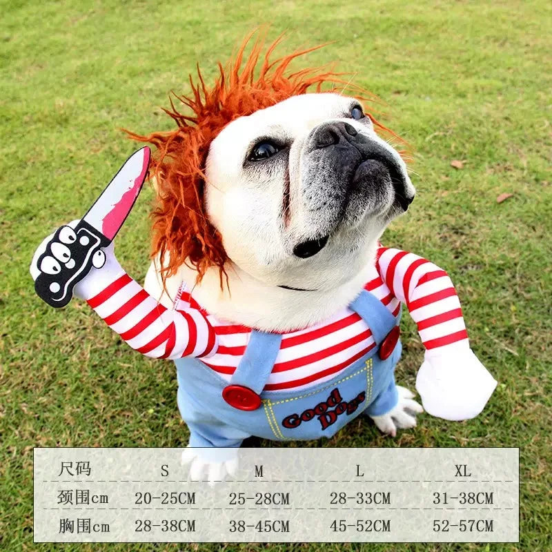 Funny Halloween Pet Costume for Small/Medium Dogs & Cats - Adjustable Puppy Cosplay for French Bulldogs, Chihuahuas & More