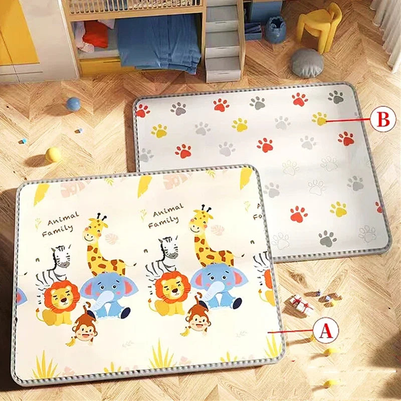 Baby Play Mats Doubel Sided Animals Kids Rug Educational Toys for Children Soft Floor Toddler Crawling Carpet Game Activity Gym