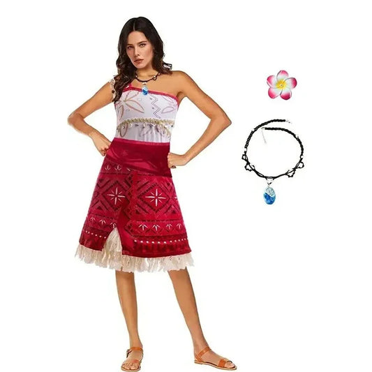 Women Movie Cosplay Moana Costume Tassel Skirt Outfits Ocean Adventure Princess Dress For Adult Girl Carnival Halloween Dress Up