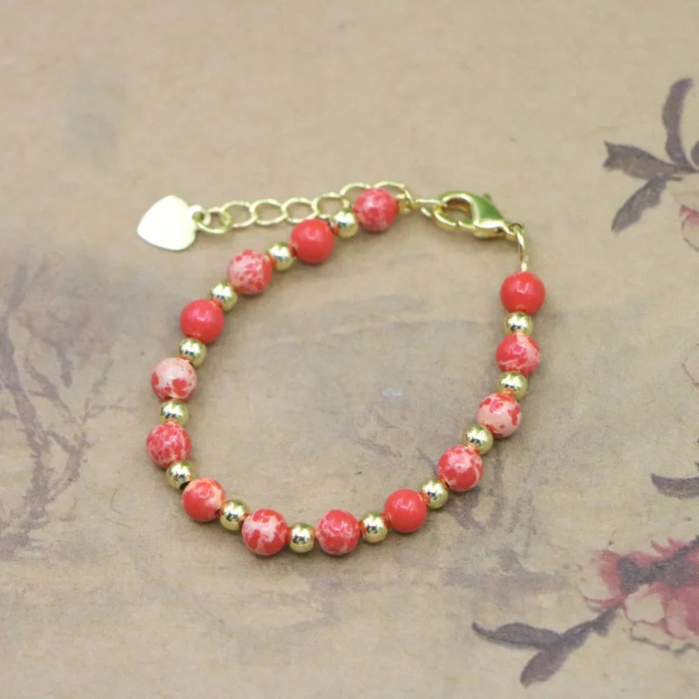 High Quality Natural Stone Bead Bracelet Baby Girls Lobster Clasp Accessories Girls Yoga Christmas Wedding Gift Jewelry Charm
