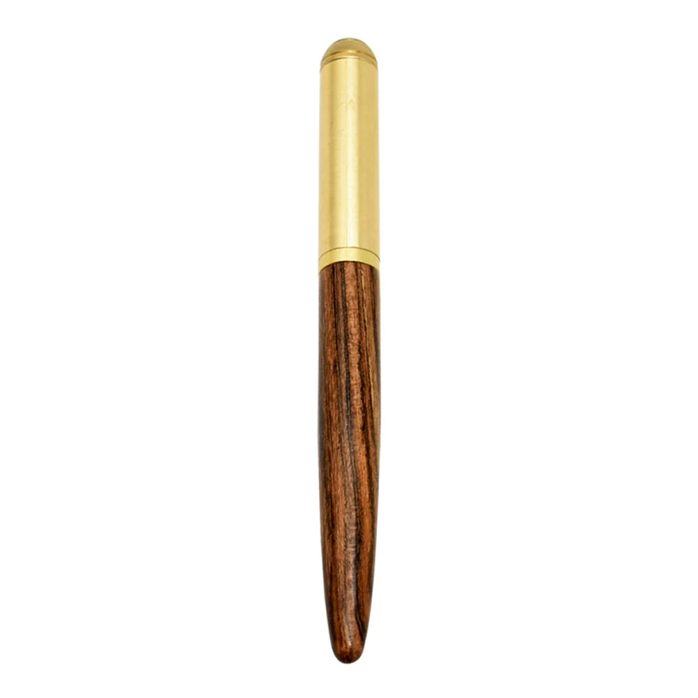 Retro Wood Bronze Fountain Pen 0.5mm Luxurry Wooden Office Business Writing Art Calligraphy Pens Office Stationery Gift Ink Pen