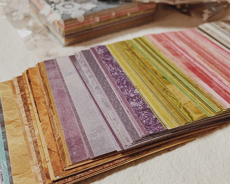 150 Sheet Rainbow Color Texture Background Small Craft Paper Junk Journal Ephemera Album Collage Scrapbooking Material Paper