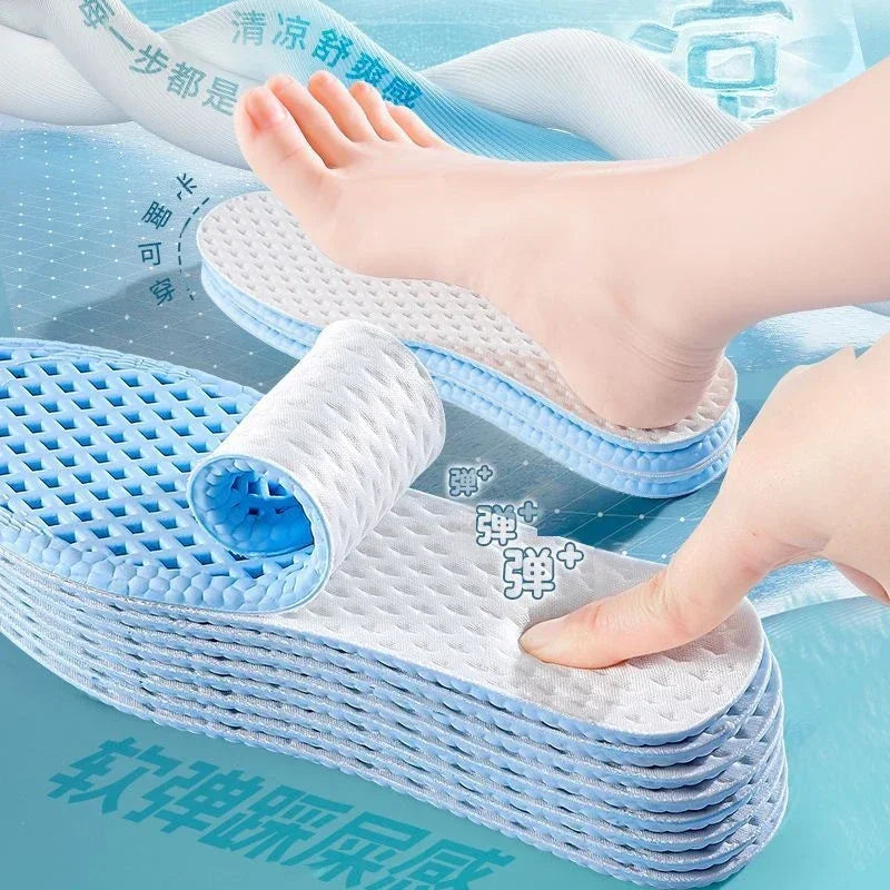 3 Pair Summer Cooling Insoles for Men Running Sports Shock Absorption Shoe Sole Breathable Shoes Insole Memory Foam Shoe Pads