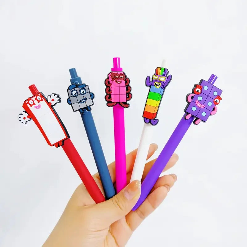 6/12/18 Building Block-Shaped Pen Cute Number Building Block Ballpoint Pen Black Ink Fun writing tool with playful design