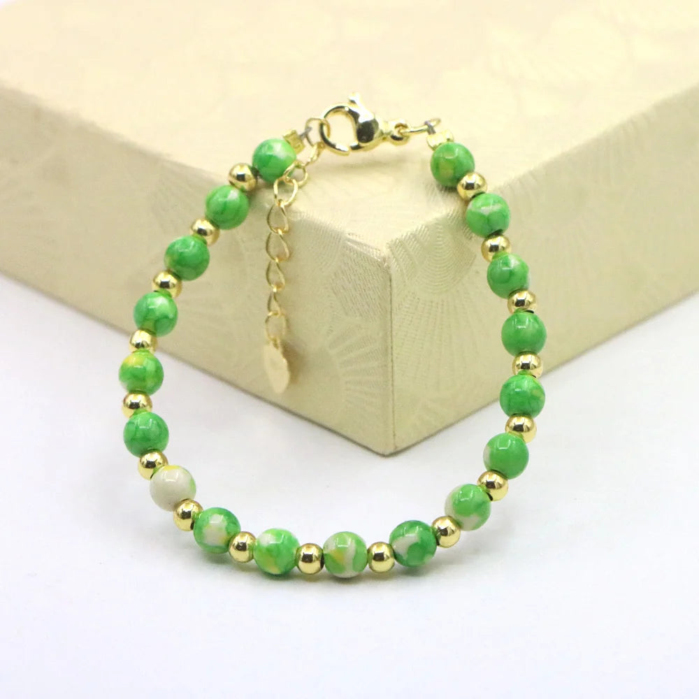 Lovely Baby Baptism Bracelet Natural Stone Crystal Lobster Clasp Parts Yoga Christmas Wedding Girls Gift Jewelry Charm Fashion