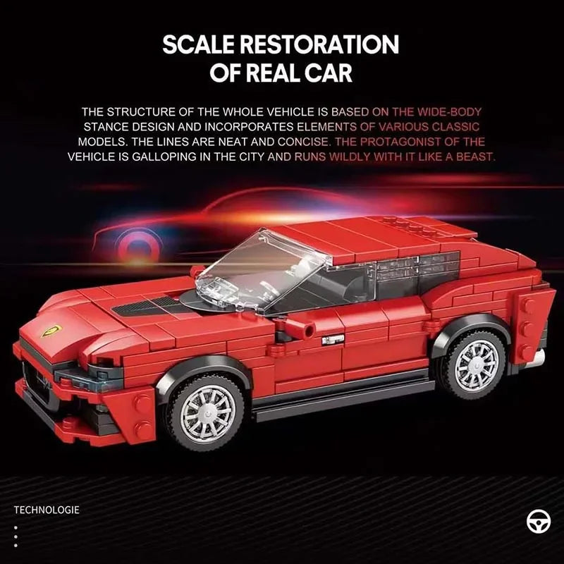 Speed Series Racing Sports Vehiclea Technique Car Supercar Building Blocks Set Bricks Classic MOC Model Toys For Kids
