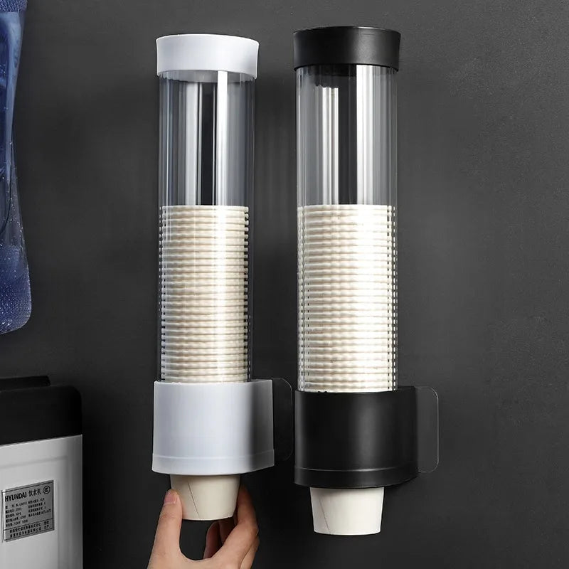 Water Dispenser Cup Holder Cup Container Disposable Paper Cup Dispenser Wall-mounted Plastic Paper Cup Frame Home Organizer