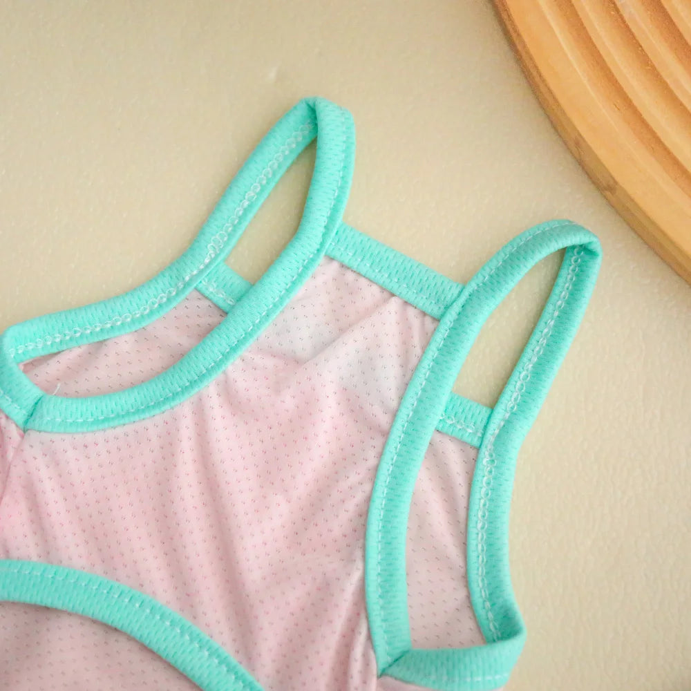 Pet Summer Breathable Ice Silk Cooling Strap Dog Cool and Comfortable Cool Clothes Solid Color Simple Dog Clothes