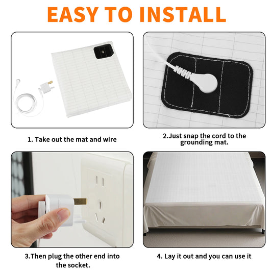 90% Cotton 10% Silver Fiber Bedsheet Earthing Grounding Mat Conductive Antistatic Health Improve Sleep Release Stress