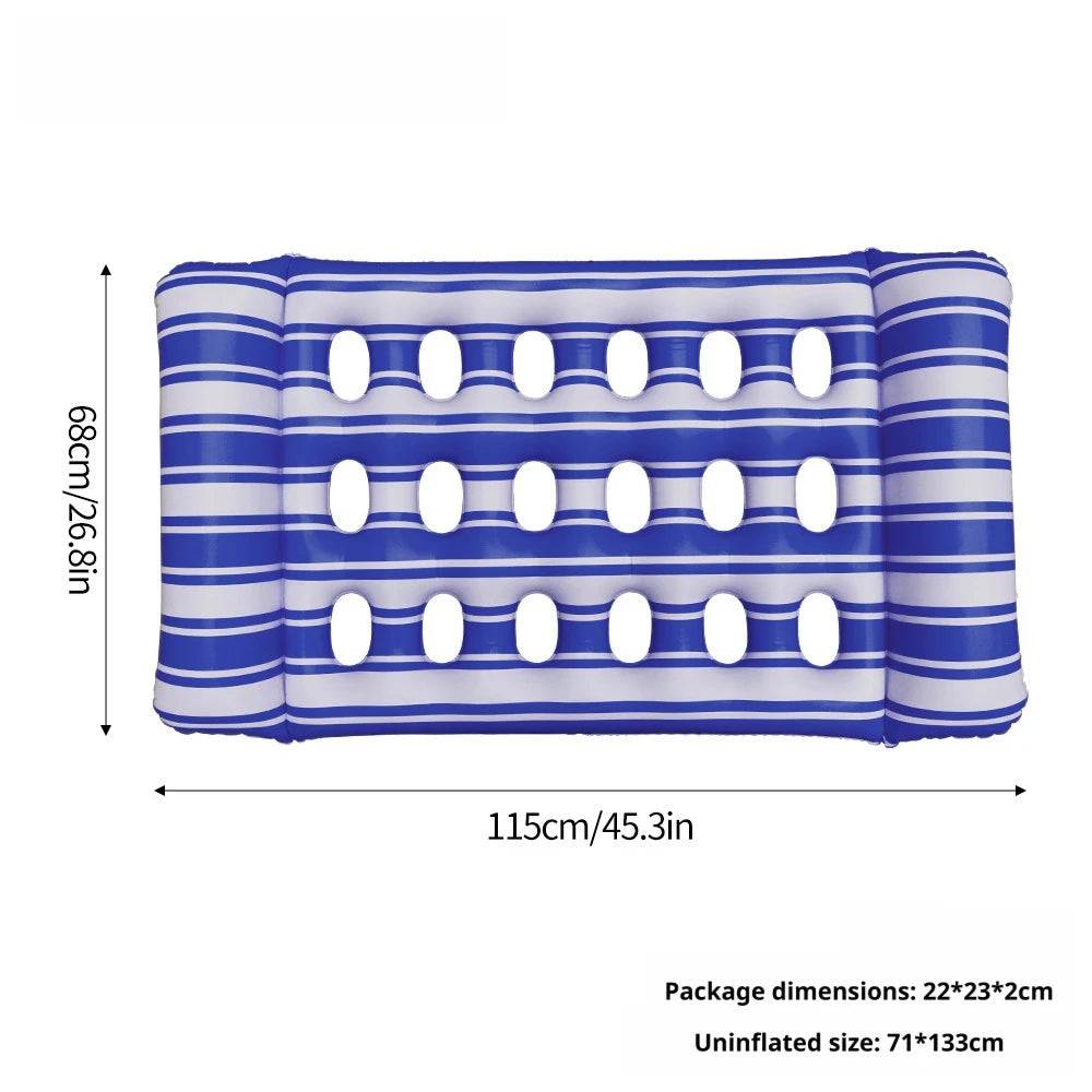1pc Summer Foldable Water Hammock Inflatable Sea Mattress PVC Floating Sleeping Bed Chair Swimming Pool Beach Lounger Adult Buoy
