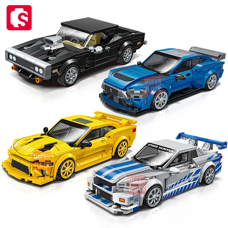 SEMBO BLOCK City Famous Technical Sports Car Supercar Model Assembly Building Block Classic Vehicle Series Bricks Boy Toys Gifts
