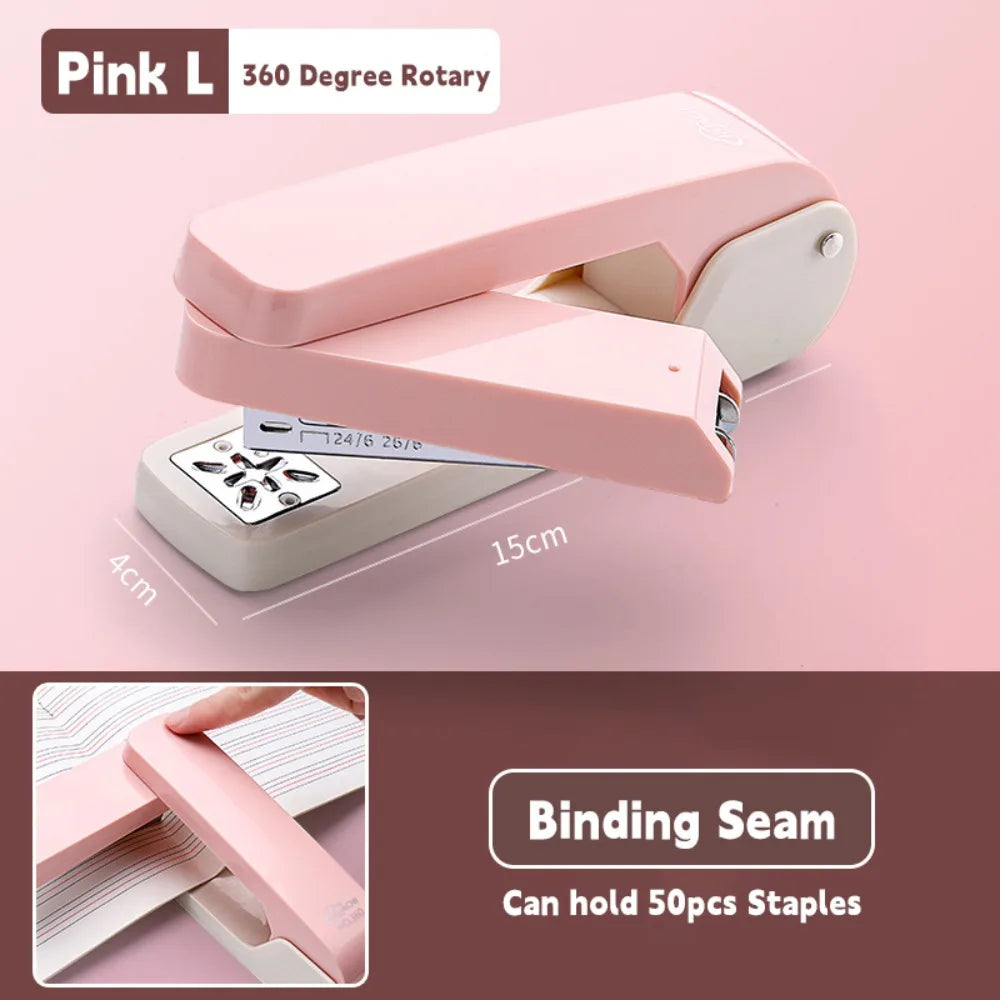 Multifunctional Metal Stapler Use 24/6 26/6 Staples 360 Degree Rotary Heavy Duty Stapler Effortless Long Stapler School Office